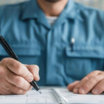 Officer logging inmate activities, accurate jail management