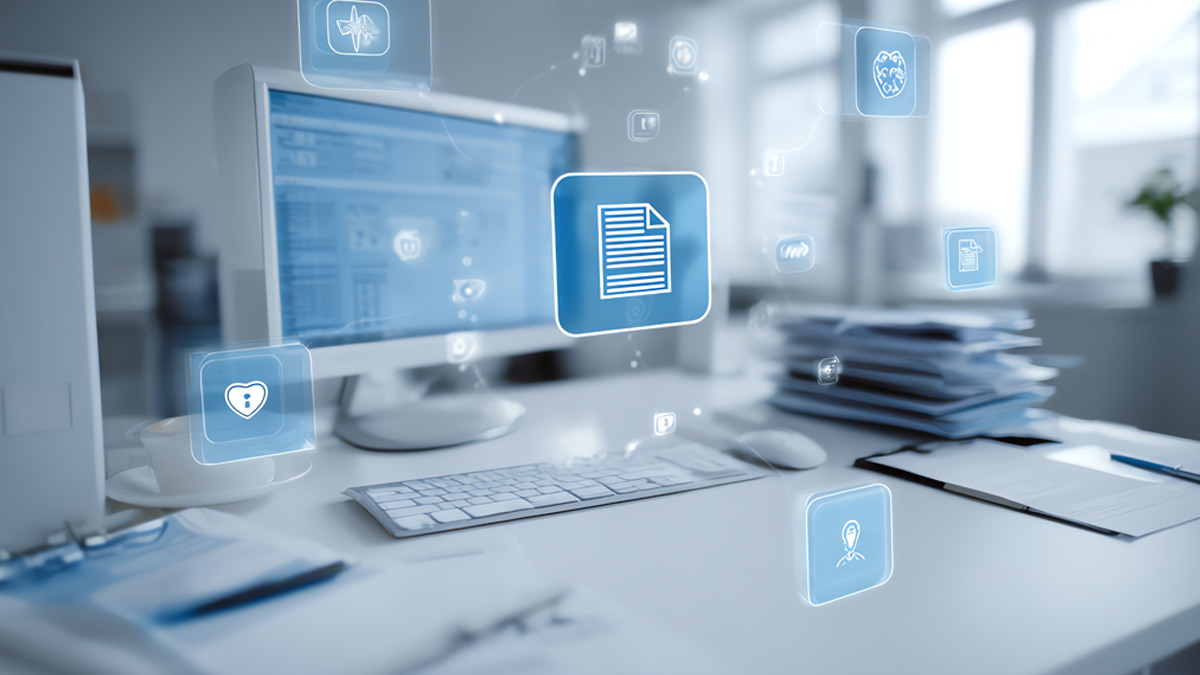 Secure file transfer interface in healthcare office
